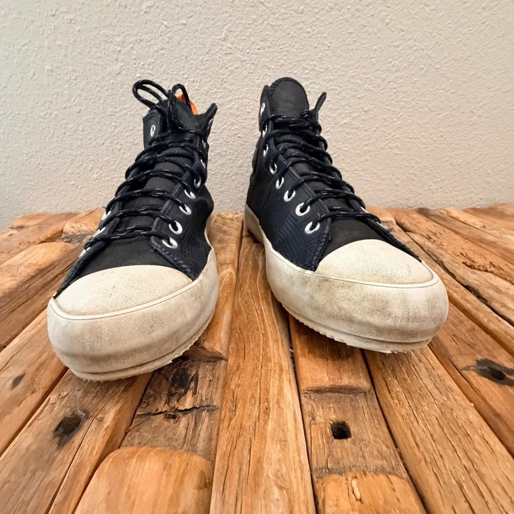 Converse All Star Terrain High Top 10.5 Black Leather Waterproof 171439C Boots - Picture 3 of 5